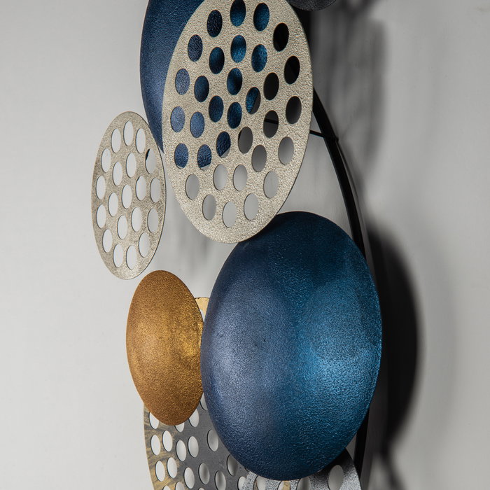 Wallity Bronte - CH103-2 Escultura de Pared de Metal Plateado